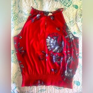 White House Black Market sleeveless top in colorful print size 12 NWT